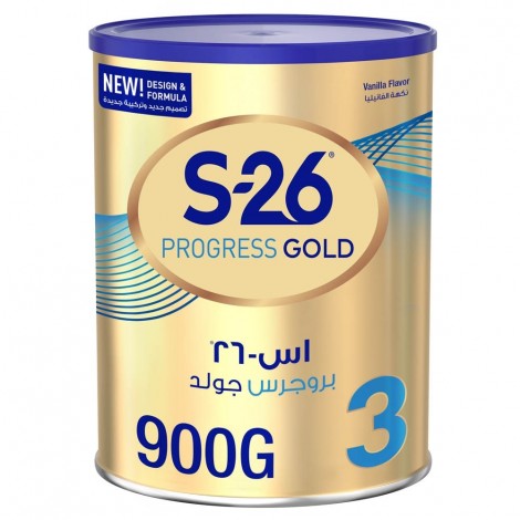 Wyeth S26 Progress Gold Stage 3, 1-3 Years Premium Milk Powder Tin 900g
