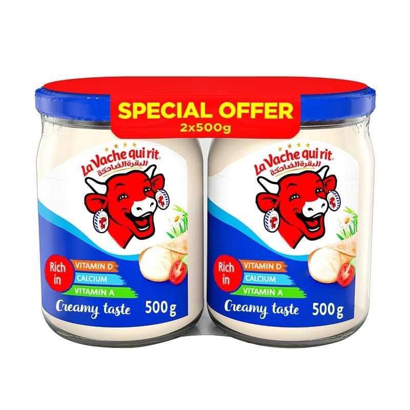 la vache qui rit cream cheese jar rich in calcium vitamin a d 2x500g price buy online in dubai uae union coop
