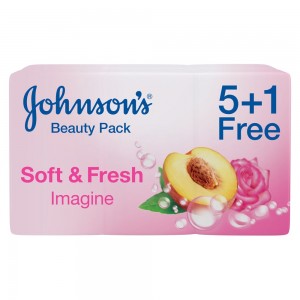 JOHNSON’S, Bath Soap, Soft & Fresh, Imagine, 125g, Pack of 5 + 1Free