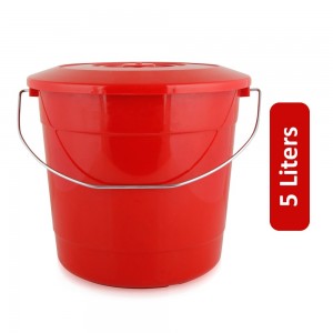 Cosmoplast Lid Bucket - Red, 5 Liters